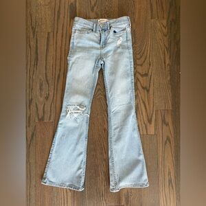 Abercrombie Kids Light Blue Ripped Flare Jeans
